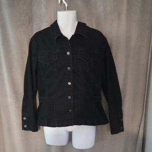 Size 16 Stylish Black Denim Jacket for Women